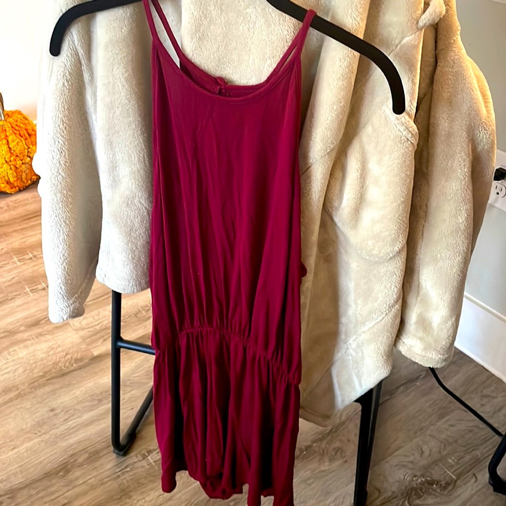 Boutique maroon romper.